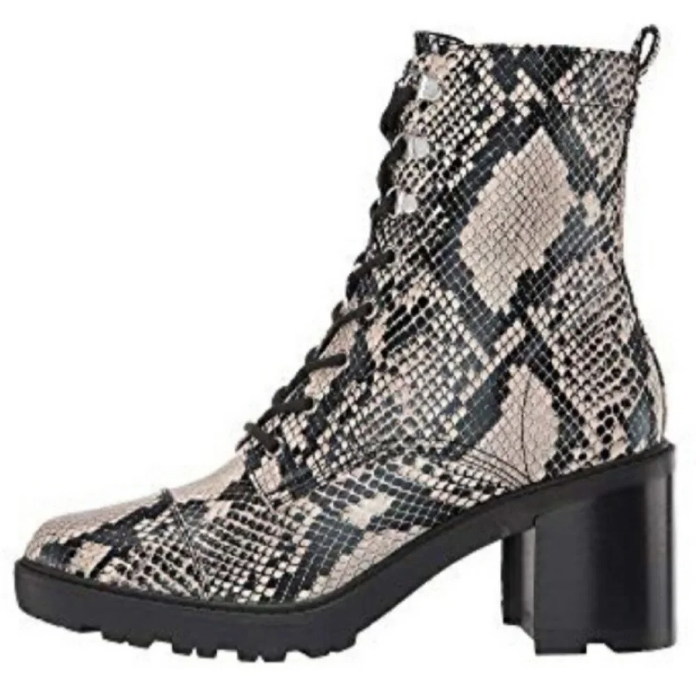 Marc Fisher Lanie Faux Leather Snakeskin Combat Boots Size 8 - Picture 10 of 10